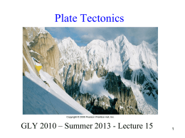 PLATE TECTONICS and OCEANS