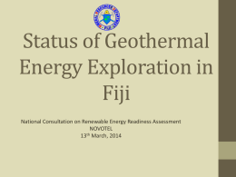 Status of Geothermal Energy in Fiji