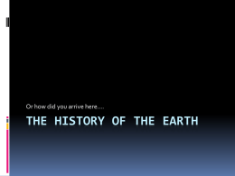 The history of the earth