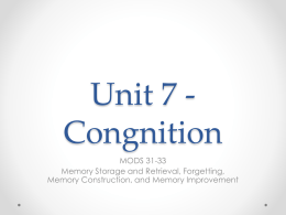 Unit 7 - Congnition