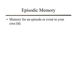 Episodic Memory - U of L Class Index