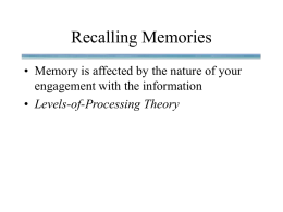 Model of Memory - U of L Class Index