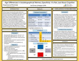 Age Differences in Autobiographical Memory Specificity: It`s Not Just