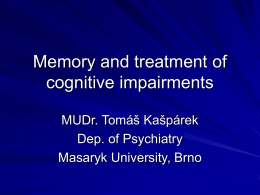 Memory and cognitive therapy