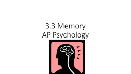 3.3 Memory AP Psychology