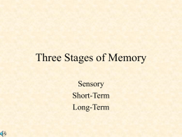 Three Stages of Memory - Grand Haven Area Public Schools