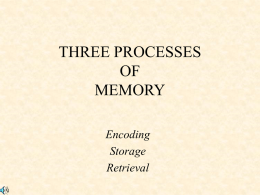THREE PROCESSES OF MEMORY