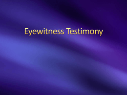 Eyewitness Testimony - McEachern High School