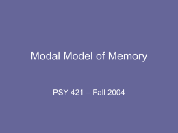 Modal Model and Encoding and Retrieval