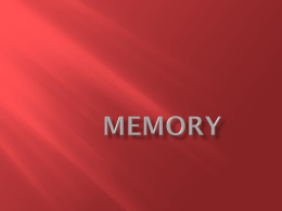 Memory and Cognition PowerPoint