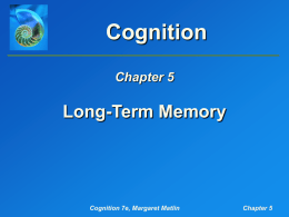 Matlin, Cognition, 7e, Chapter 5: Long
