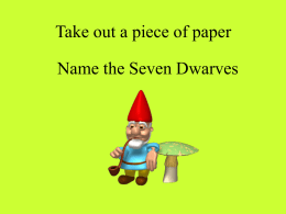 Name the Seven Dwarves