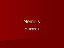 UNIT 7A Intro to memory