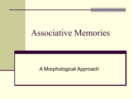 Associative Memories