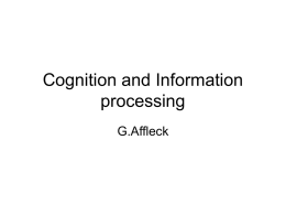 Cognition and Information processing