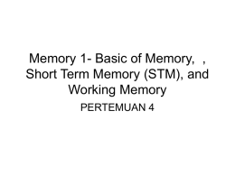 Memory 1- Basic, working, STM