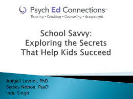 School Savvy_Exploring the Secrets that Help Kids