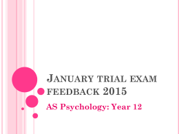 January trial exam feedback 2015