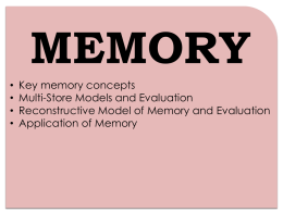 Memory Resources File - Calthorpe Park Moodle