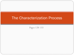 The Characterization Process