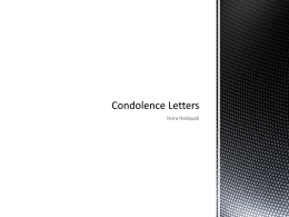 Condolence Letters - letterwriting