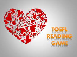 TOEFL Reading/Grammar Game