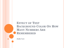 Effect of Text Background Color On How Many Numbers Are