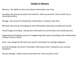 Ch. 6: Memory