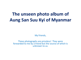 the unseen photo album...of Aung San Suu Kyi of Myanmar