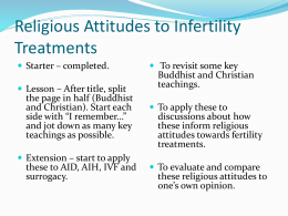 Religious Attitudes to Infertility Treatments