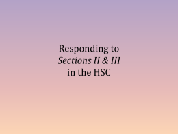 HSC Sections II and III