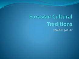 Eurasian Cultural Traditions