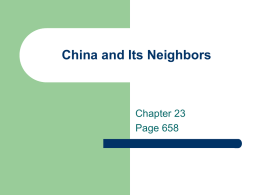 China and Its Neighbors
