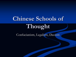 Chinese Schools of Thought