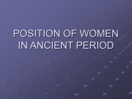 position of women in ancient period