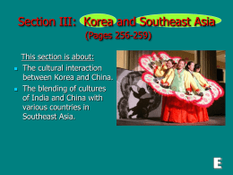 (Section III): Korea and Southeast Asia