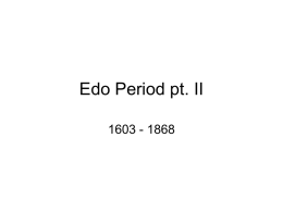 Edo Period pt. II