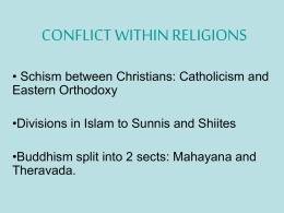 conflict within religions - Fort Thomas Independent Schools