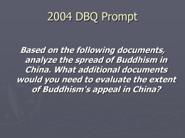DBQ Buddhism in China - White Plains Public Schools