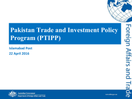 Pakistan Trade and Investment Policy Program (PTIPP)