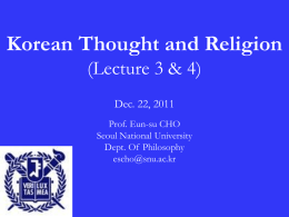 (Reading 3) “Religion and Thought in Korea”