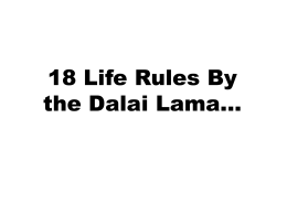 18 Life Rules By the Dalai Lama