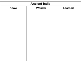 Early India 3000 BC – 320 AD - 8th Grade World History I Overview