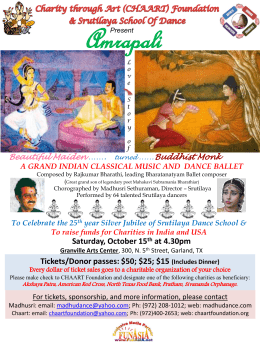 Saturday, October 15 th at 4.30pm Granville Arts Center