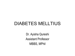 DIABETES MELLTIUS - Rawal College Of Dentistry