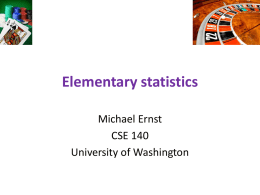 Elementary statistical analysis