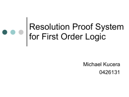 Resolution Proof System for First Order Logic