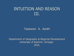 INSTITUTION AND REASON ARE THE TWO FACULTIES
