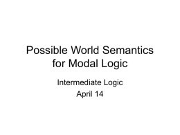 Possible World Semantics for Modal Logic