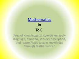 Mathematics in ToK - Missoula County Public Schools